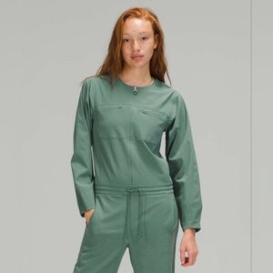 Lululemon Ventlight Zippered Jumpsuit Size 4 Color Tidewater Teal With Pockets
